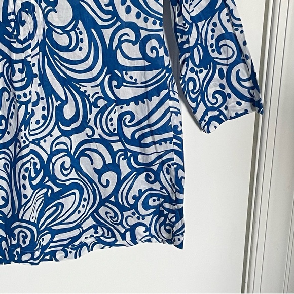 Lilly Pulitzer Blue White Pink Sarasota Beaded Tunic Top - 35525 - Picture 5 of 14